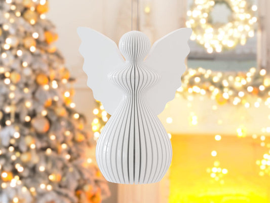 Angelo di Natale in PLA 8 cm | Decorazione natalizia stampata 3D | Addobbo albero, idea regalo originale, decorazioni fatte a mano. 3DodLAB