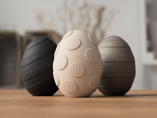 Uovo di Pasqua Fuzzy | Decorazione Minimal (Pois o Righe)