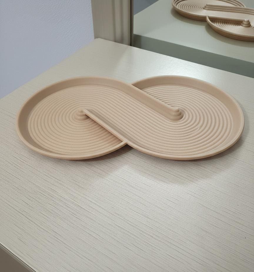Svuota Tasche Infinito 170mm | Portaoggetti Design Moderno | Organizer Chiavi Monete Orologi | Stampa 3D in PLA | 5 Colori | 3DodLab