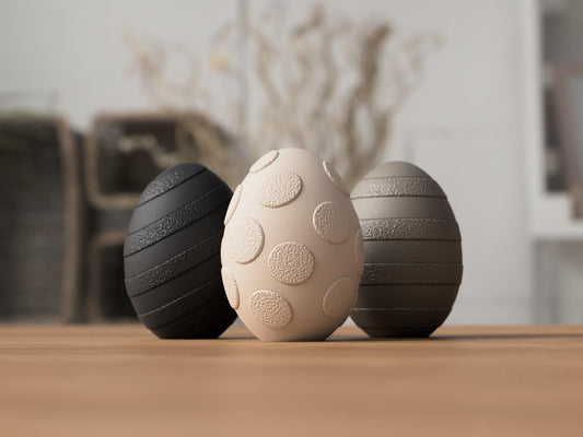 Uovo di Pasqua Fuzzy | Decorazione Minimal (Pois o Righe)