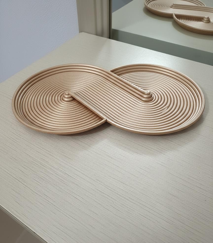 Svuota Tasche Infinito 170mm | Portaoggetti Design Moderno | Organizer Chiavi Monete Orologi | Stampa 3D in PLA | 5 Colori | 3DodLab