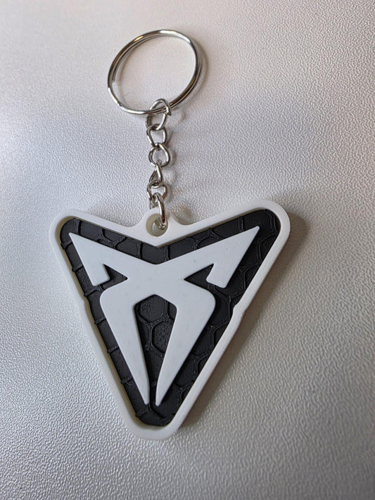 Portachiavi Auto Minimal Bianco/Nero – Simbolo Geometrico “Brand Style” (PLA)