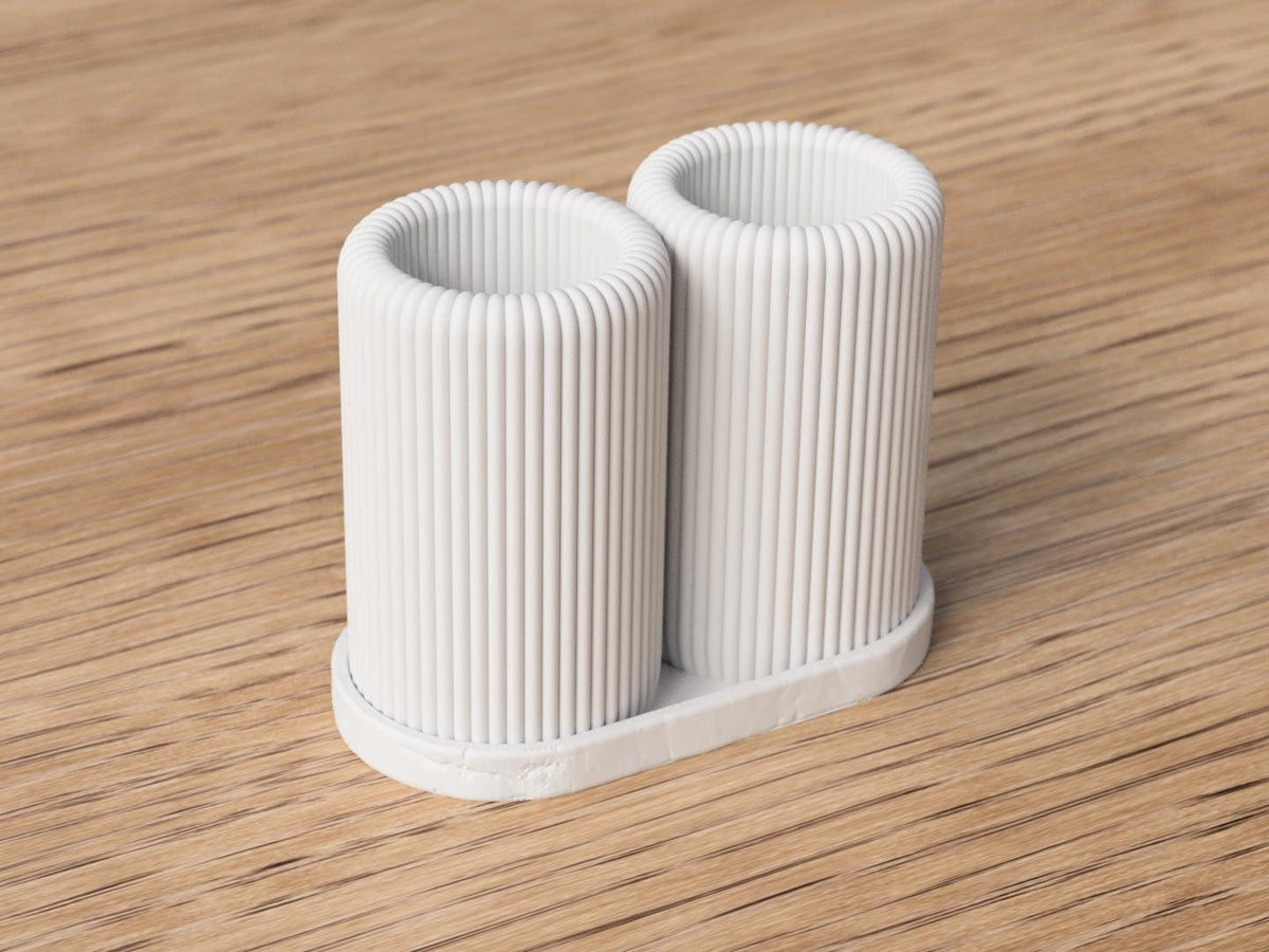 Organizer bagno Shiro effetto pietra – porta spazzolini 3D