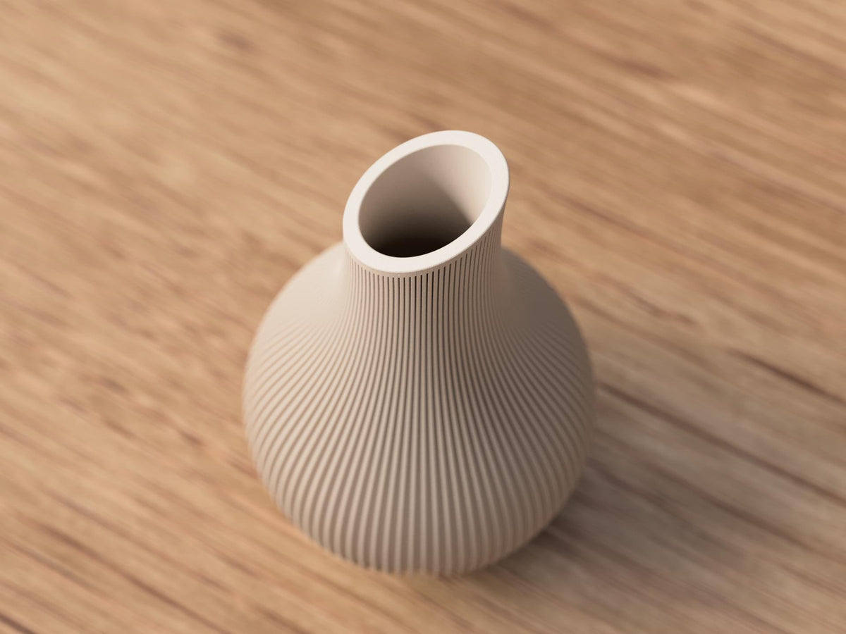 Vaso Japandi “Kanso” a Coste – Decorativo in PLA Opaco (180 / 210 mm)