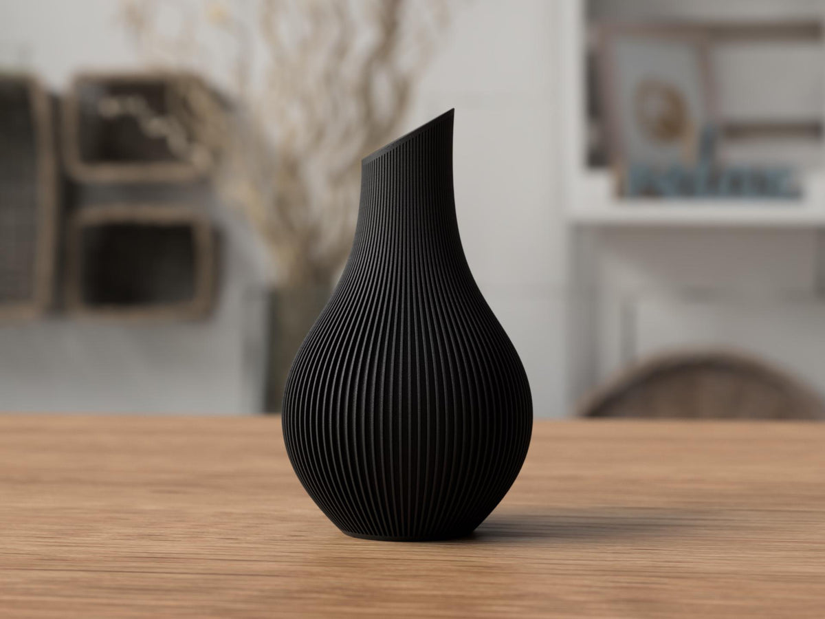 Vaso Japandi “Kanso” a Coste – Decorativo in PLA Opaco (180 / 210 mm)