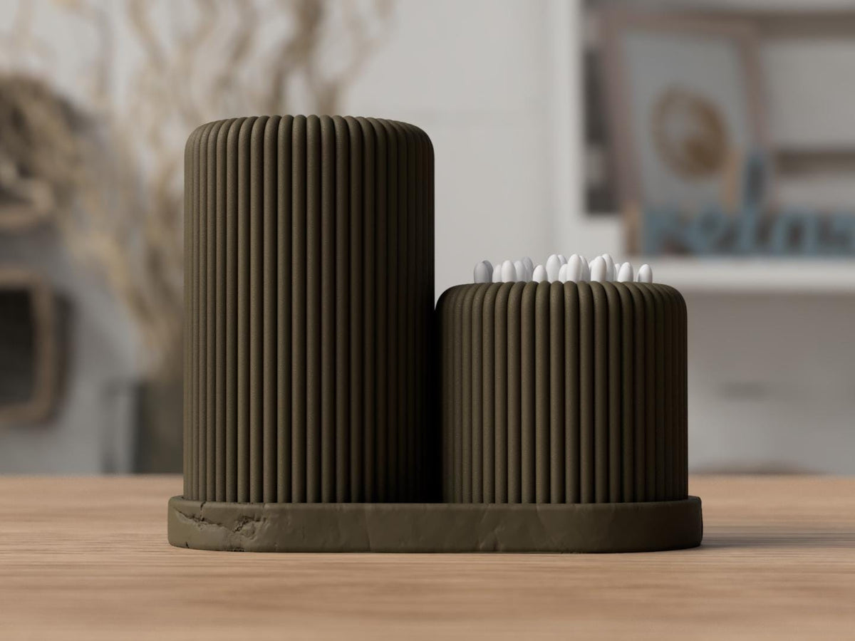 Organizer bagno Shiro effetto pietra – porta spazzolini 3D