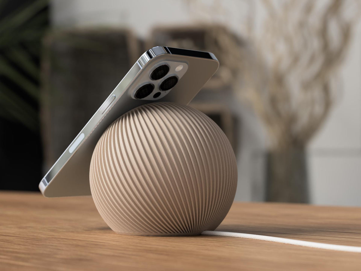 Supporto MagSafe a Coste in PLA – Stand Ricarica Wireless iPhone (Stile Japandi)