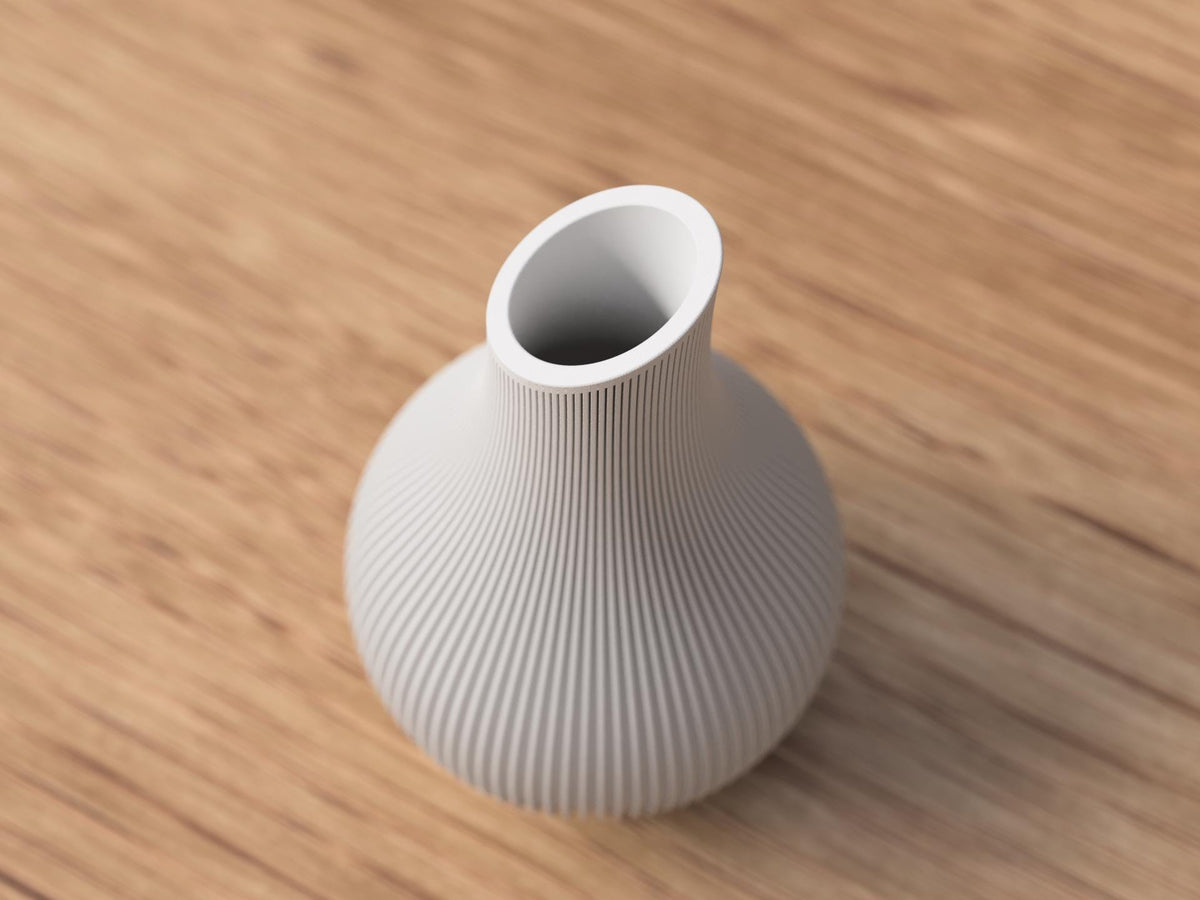 Vaso Japandi “Kanso” a Coste – Decorativo in PLA Opaco (180 / 210 mm)