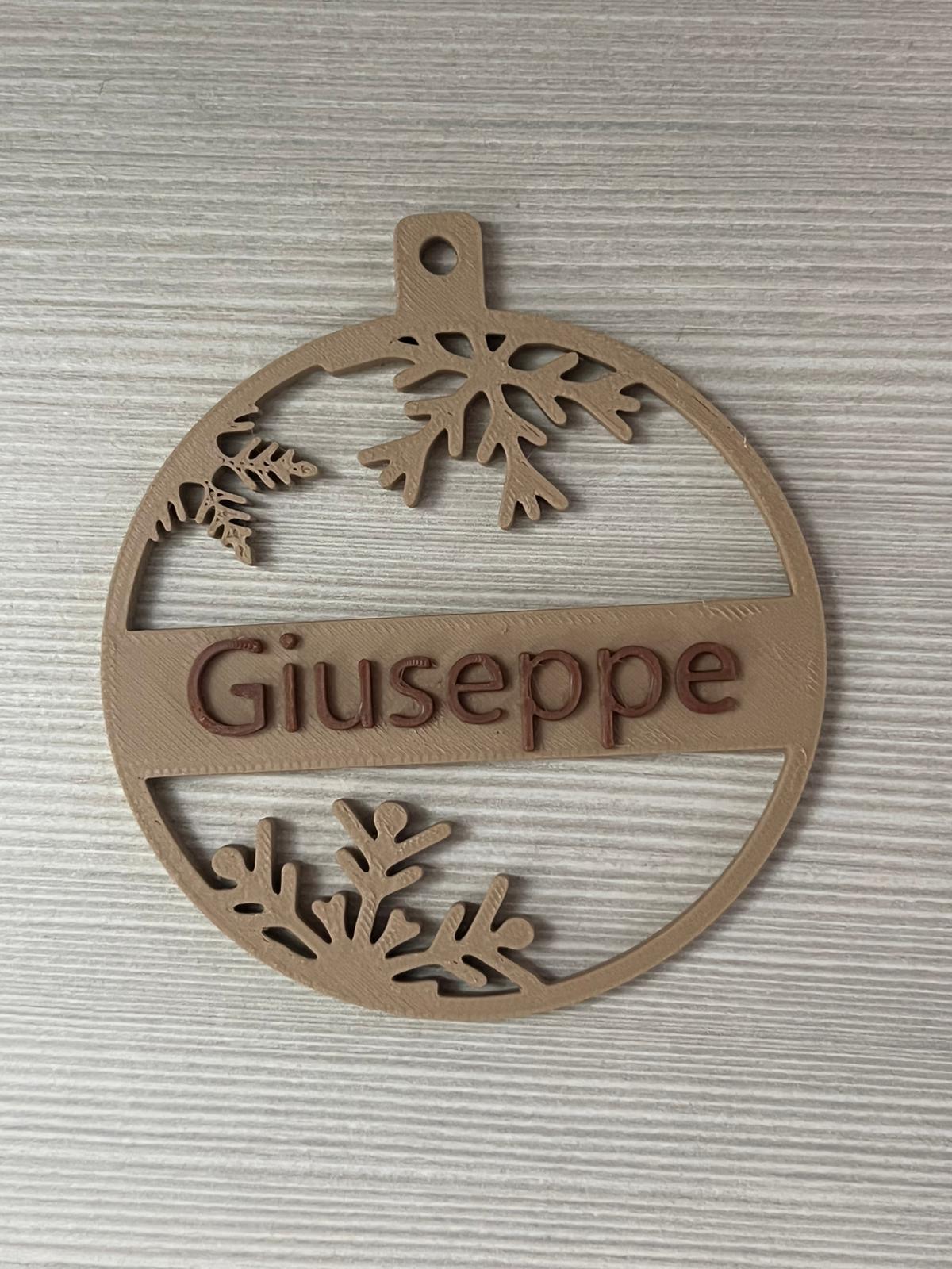 Pallina di Natale Personalizzata con Nome – Ø82 mm (Stampa 3D in PLA)