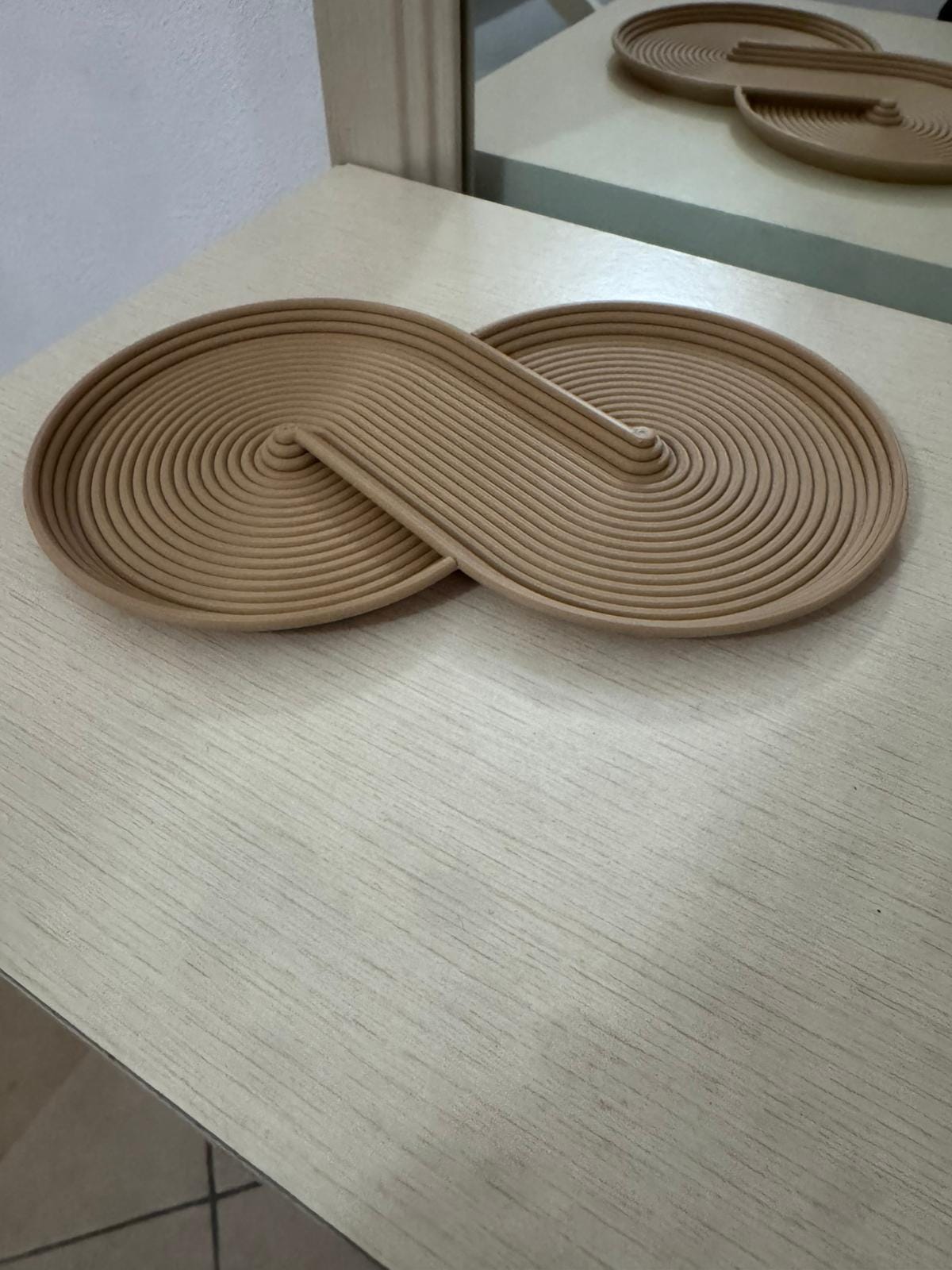 Svuota Tasche Infinito 170mm | Portaoggetti Design Moderno | Organizer Chiavi Monete Orologi | Stampa 3D in PLA | 5 Colori | 3DodLab
