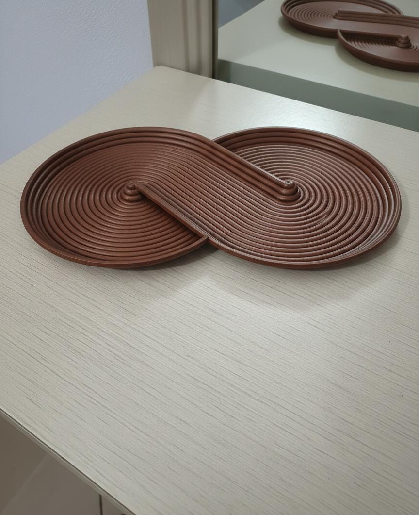 Svuota Tasche Infinito 170mm | Portaoggetti Design Moderno | Organizer Chiavi Monete Orologi | Stampa 3D in PLA | 5 Colori | 3DodLab