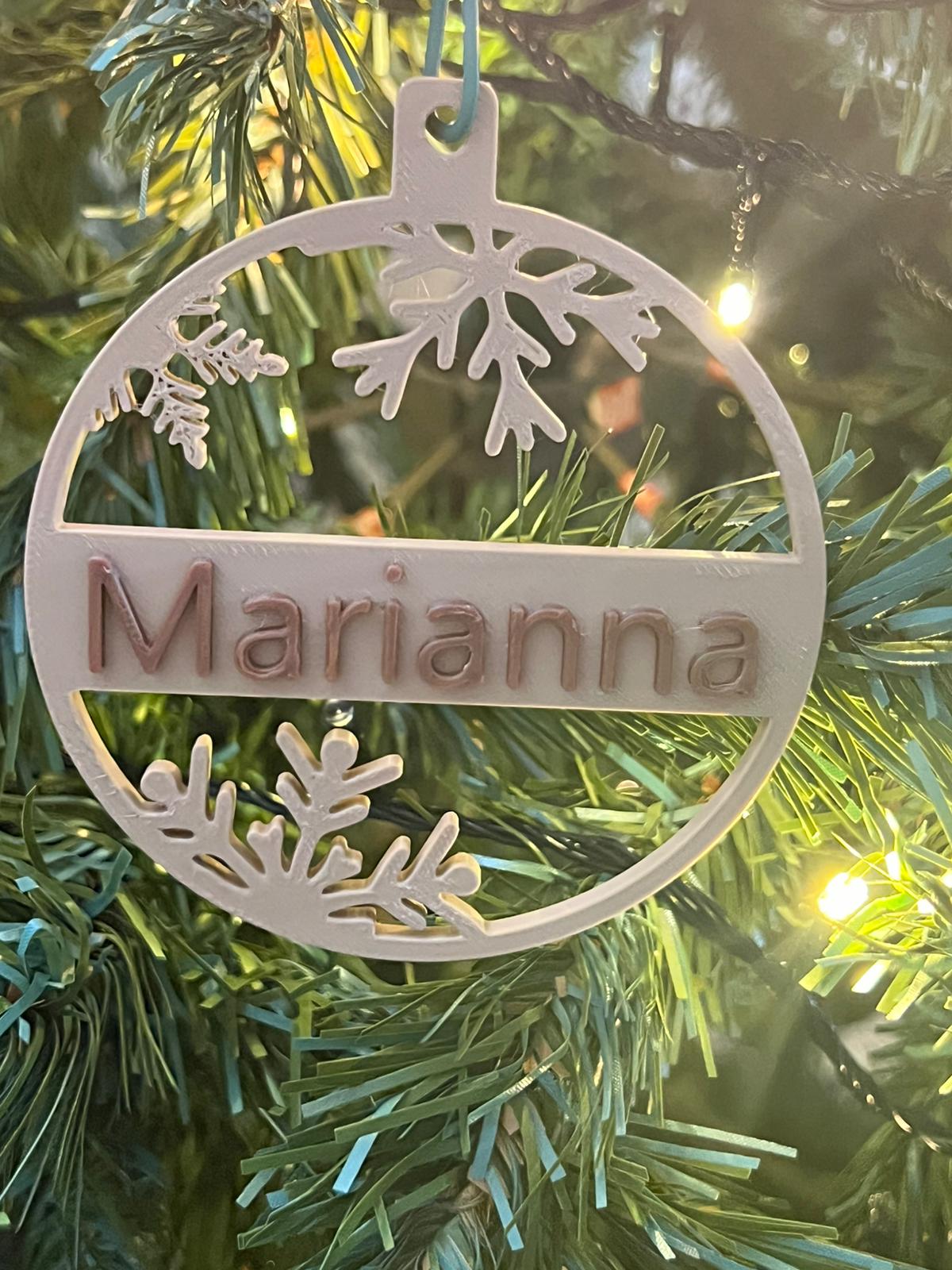 Pallina di Natale Personalizzata con Nome – Ø82 mm (Stampa 3D in PLA)