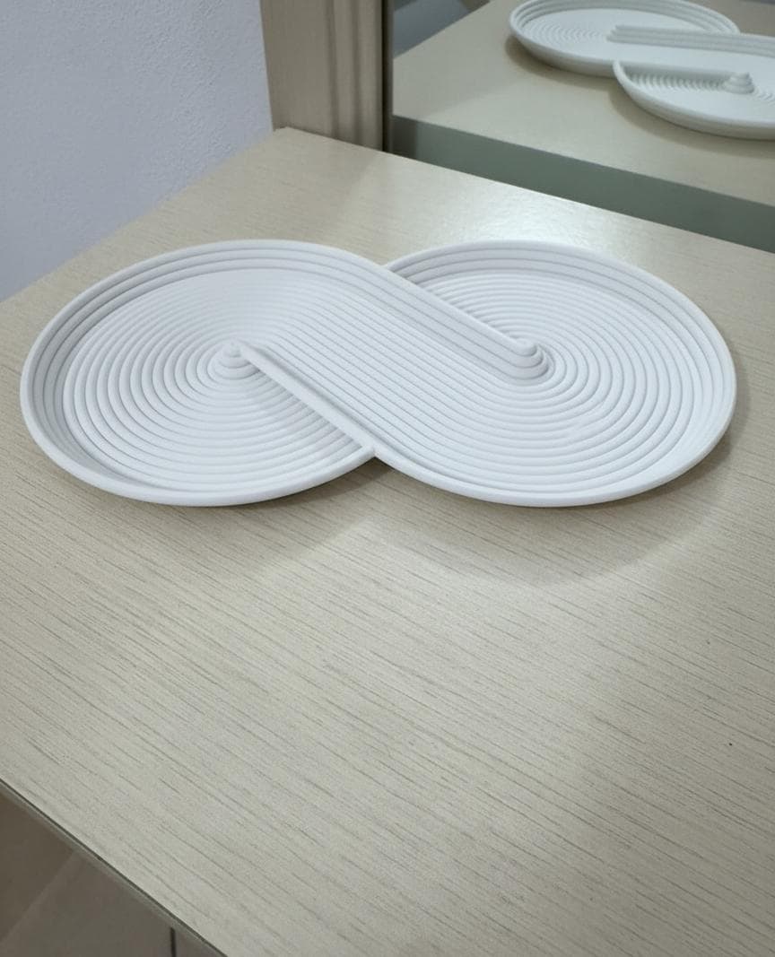 Svuota Tasche Infinito 170mm | Portaoggetti Design Moderno | Organizer Chiavi Monete Orologi | Stampa 3D in PLA | 5 Colori | 3DodLab