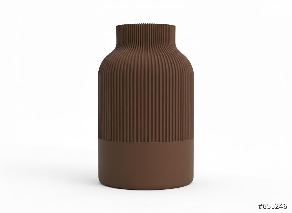 Vaso Japandi a Coste – Vaso Decorativo in PLA (160 mm / 220 mm) | 9 Colori