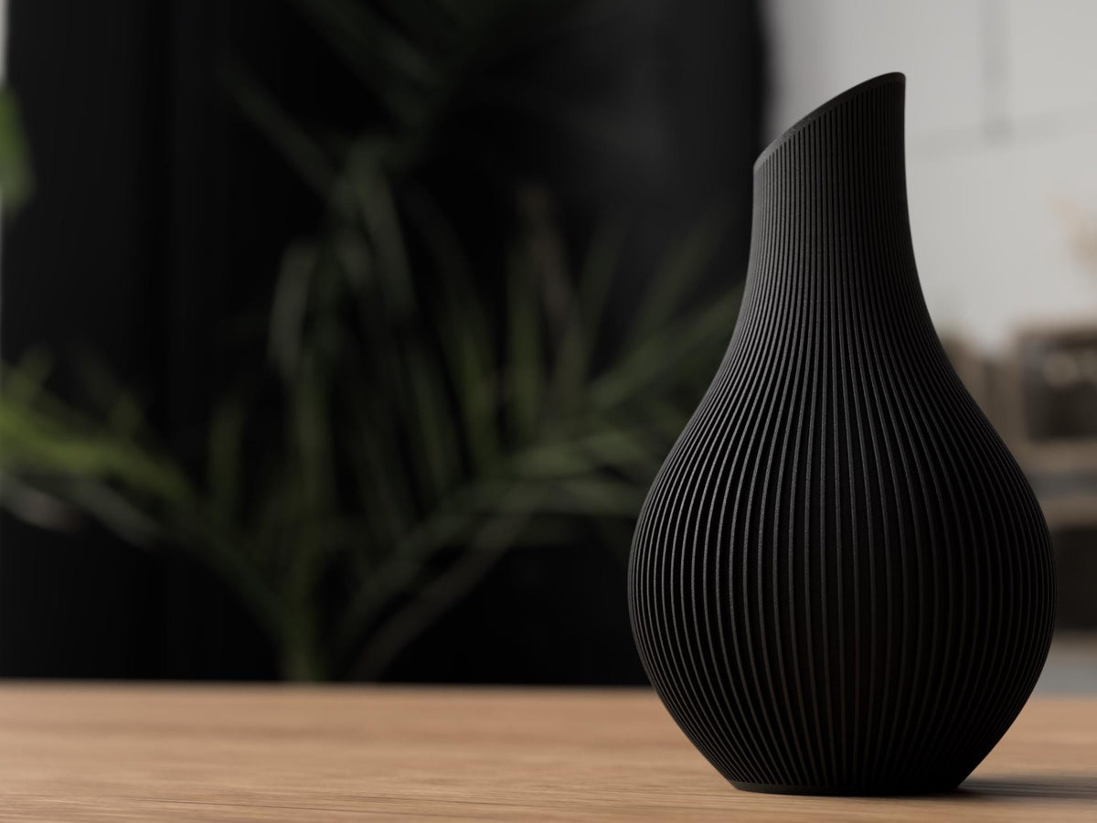 Vaso Japandi “Kanso” a Coste – Decorativo in PLA Opaco (180 / 210 mm)