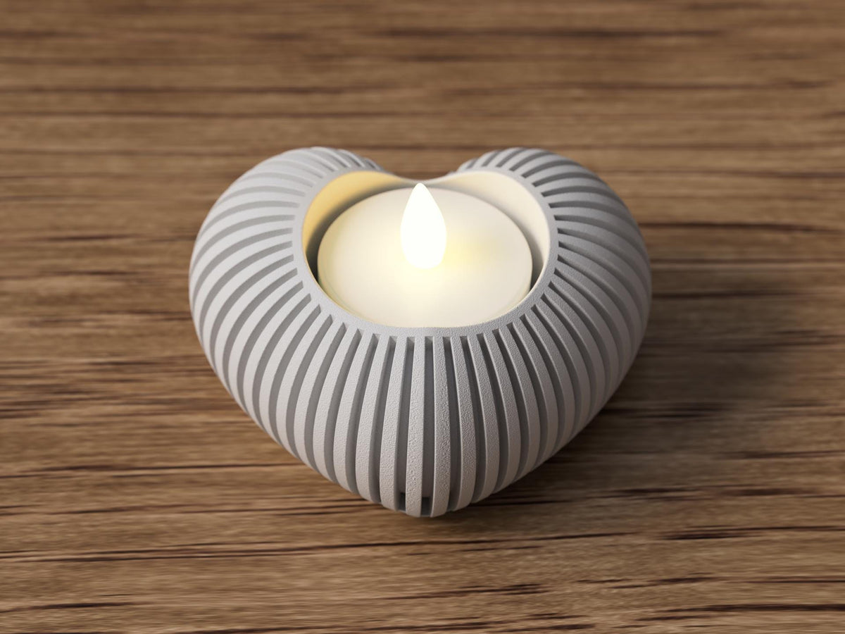 Tealight a Cuore – Portacandela LED Design Moderno (PLA) | Opzione LED Incluso