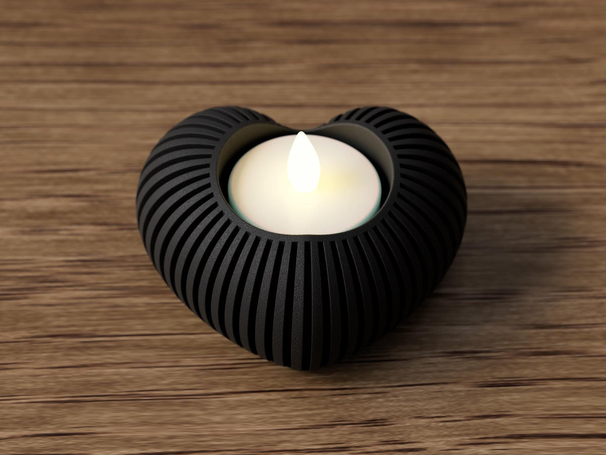 Tealight a Cuore – Portacandela LED Design Moderno (PLA) | Opzione LED Incluso