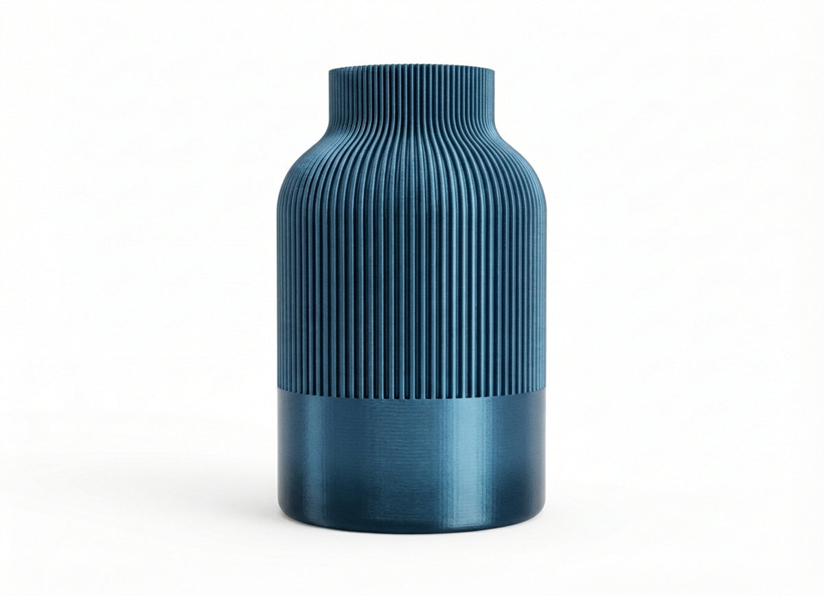Vaso Japandi a Coste – Vaso Decorativo in PLA (160 mm / 220 mm) | 9 Colori