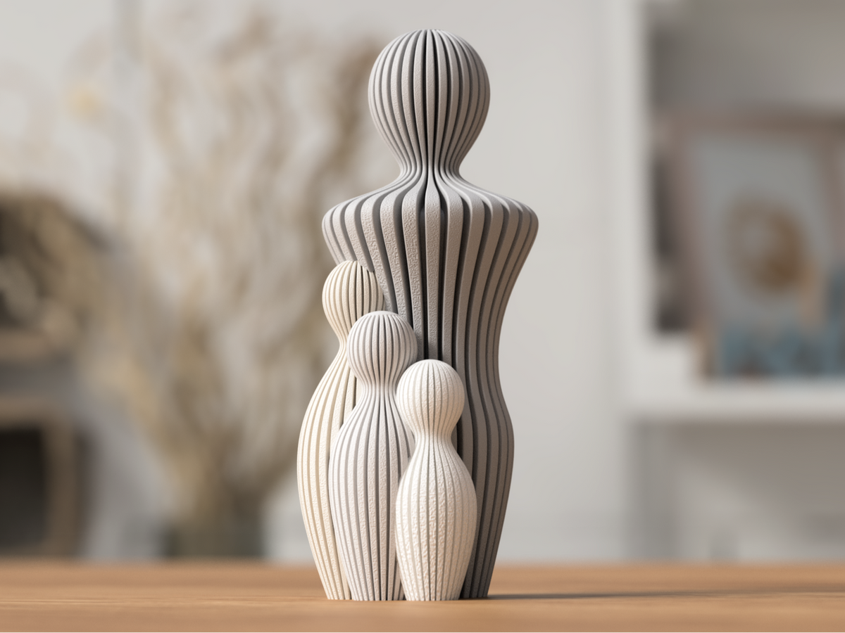 Scultura Famiglia Minimal Personalizzabile – Mamma o Papà con 1–4 Figli