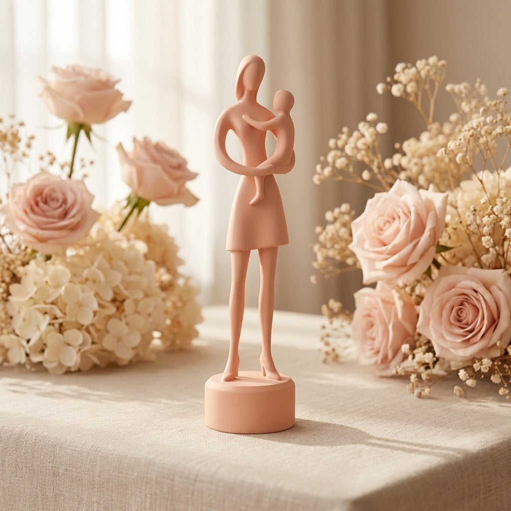 Statuetta Mamma con Bambino Personalizzata | Regalo per la Mamma | Idea Regalo Festa della Mamma | Decorazione Moderna Stampata in 3D