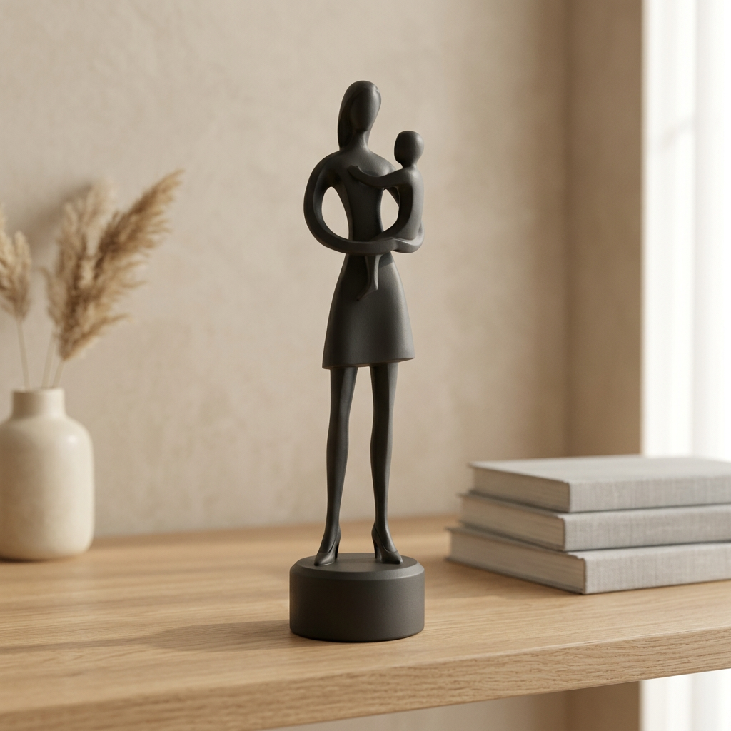 Statuetta Mamma con Bambino Personalizzata | Regalo per la Mamma | Idea Regalo Festa della Mamma | Decorazione Moderna Stampata in 3D