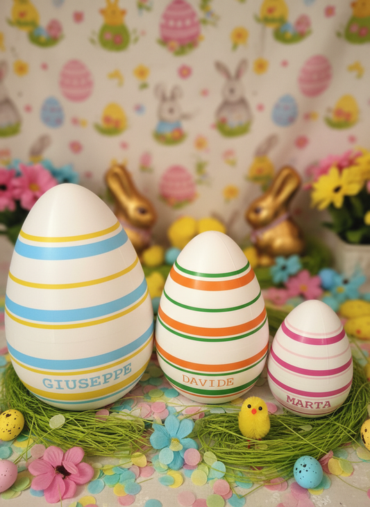 Uovo di Pasqua Personalizzato con Nome | Apribile o Salvadanaio | Uovo Decorativo Stampato in 3D | Regalo Pasqua Bambini