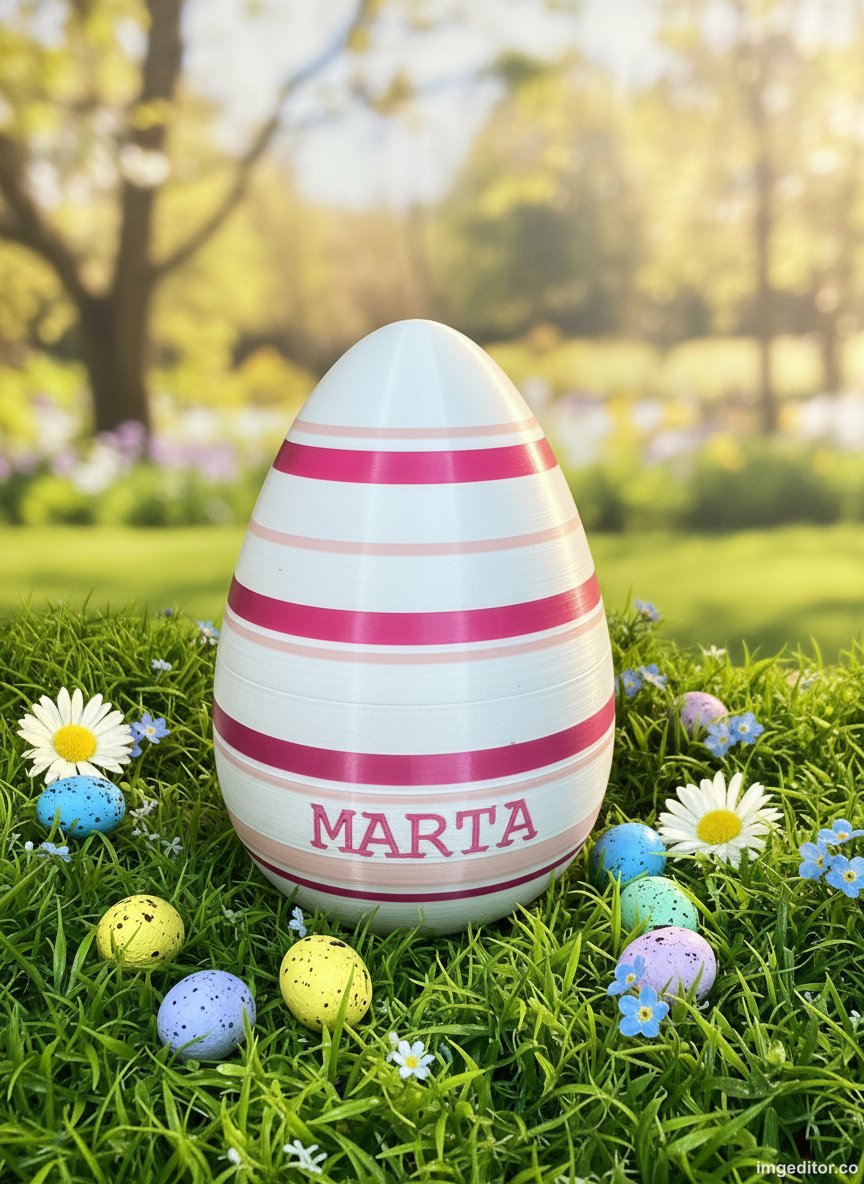 Uovo di Pasqua Personalizzato con Nome | Apribile o Salvadanaio | Uovo Decorativo Stampato in 3D | Regalo Pasqua Bambini