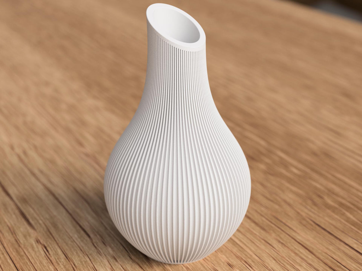 Vaso Japandi “Kanso” a Coste – Decorativo in PLA Opaco (180 / 210 mm)
