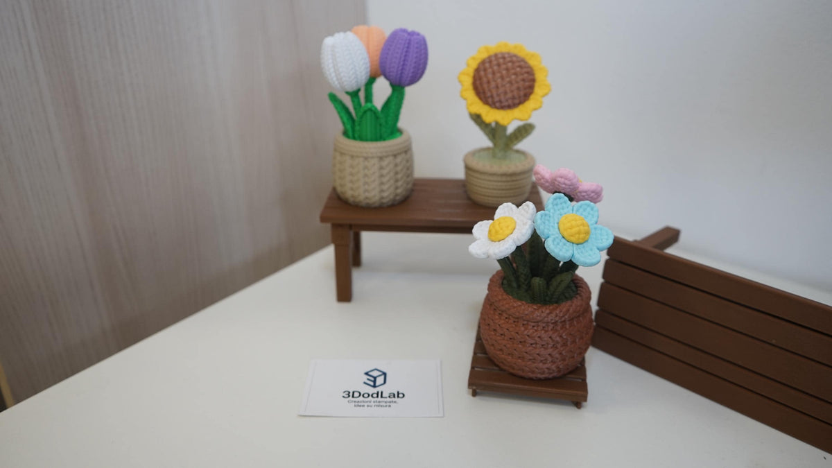 Fiori decorativi 3D effetto maglia