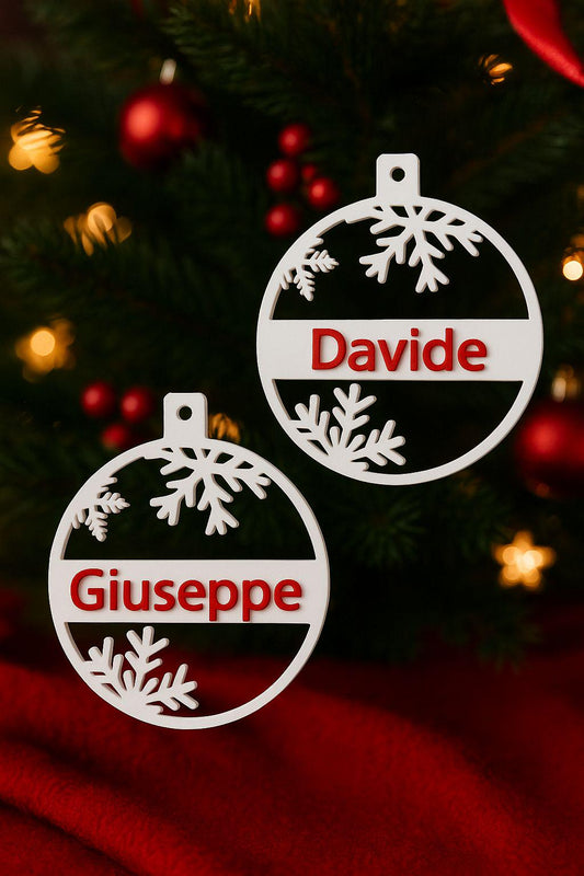 Pallina di Natale Personalizzata con Nome – Ø82 mm (Stampa 3D in PLA)
