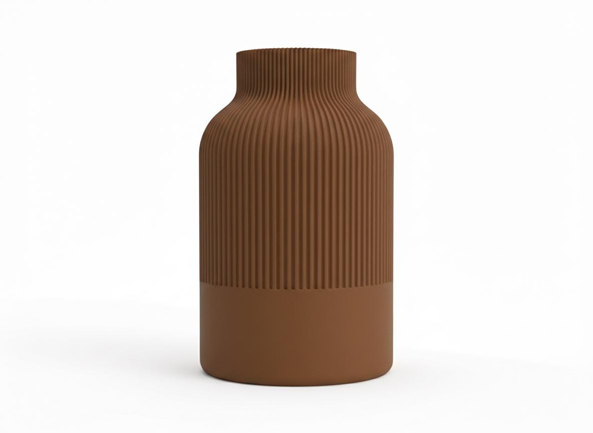 Vaso Japandi a Coste – Vaso Decorativo in PLA (160 mm / 220 mm) | 9 Colori