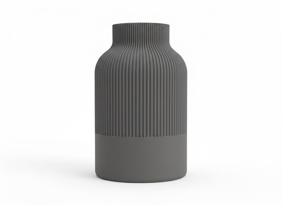 Vaso Japandi a Coste – Vaso Decorativo in PLA (160 mm / 220 mm) | 9 Colori