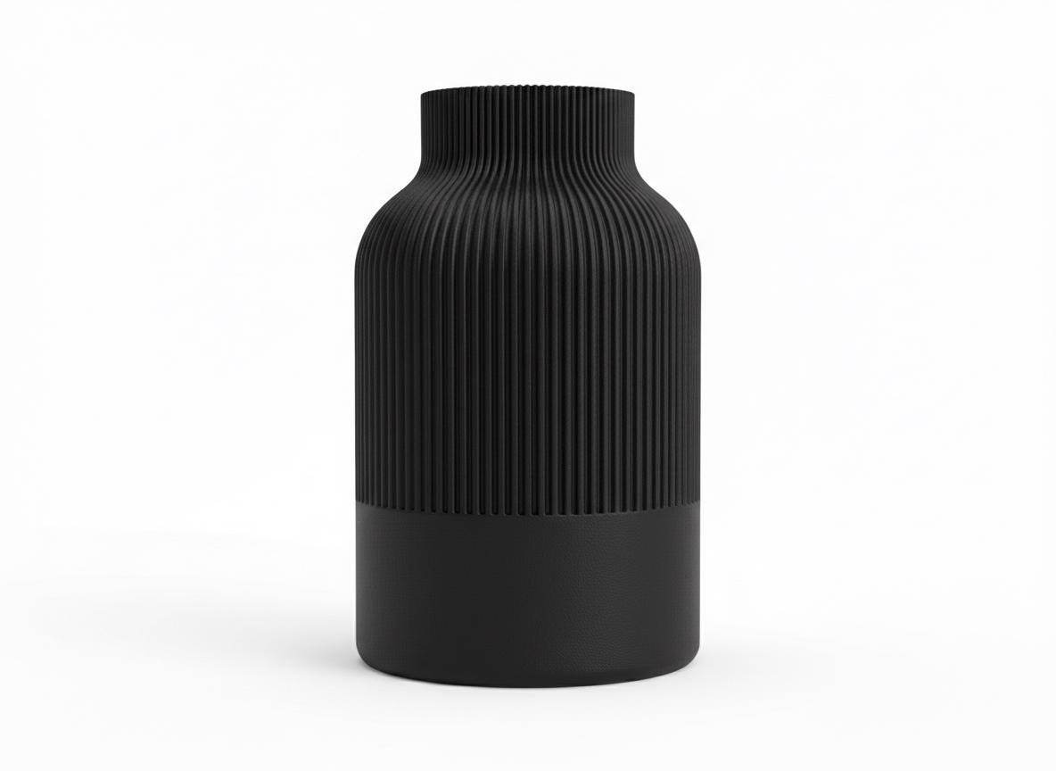 Vaso Japandi a Coste – Vaso Decorativo in PLA (160 mm / 220 mm) | 9 Colori
