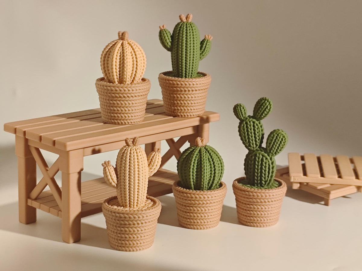 Cactus decorativi 3D effetto maglia