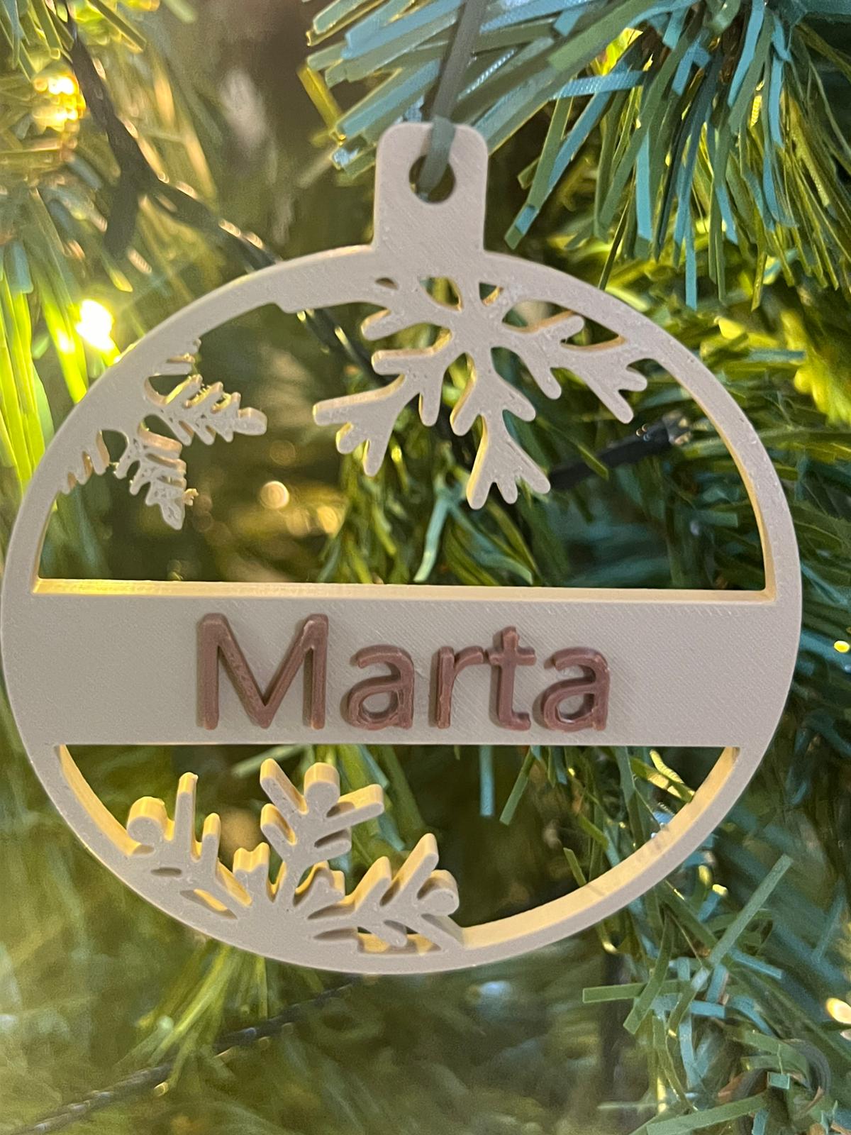 Pallina di Natale Personalizzata con Nome – Ø82 mm (Stampa 3D in PLA)