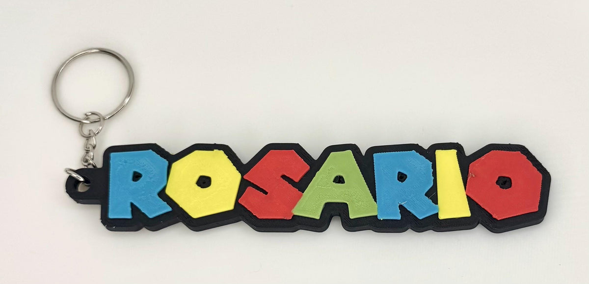 Portachiavi Nome Personalizzato in Stile Retro Gaming – Lettere 3D a Blocchi (PLA)