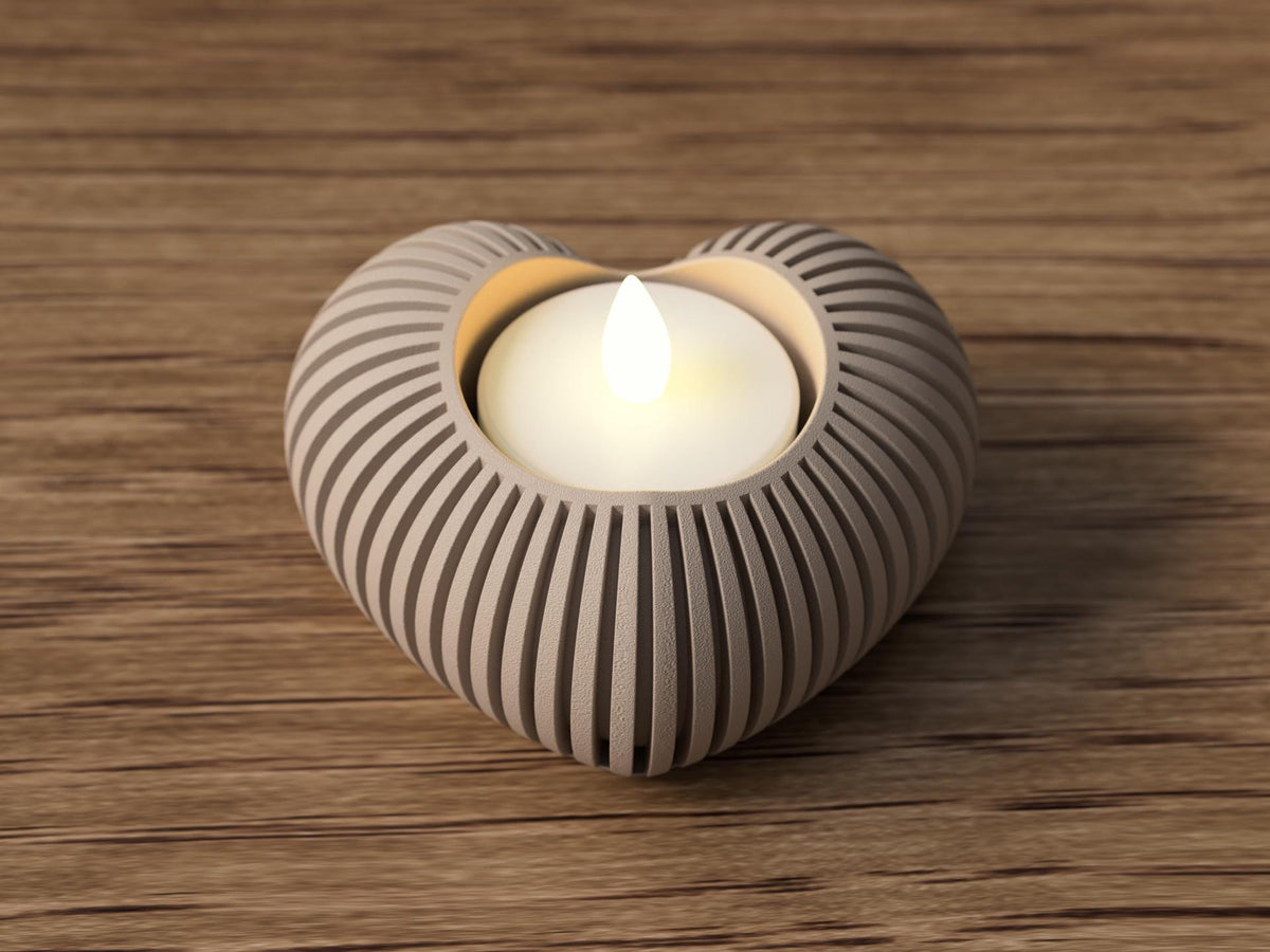 Tealight a Cuore – Portacandela LED Design Moderno (PLA) | Opzione LED Incluso