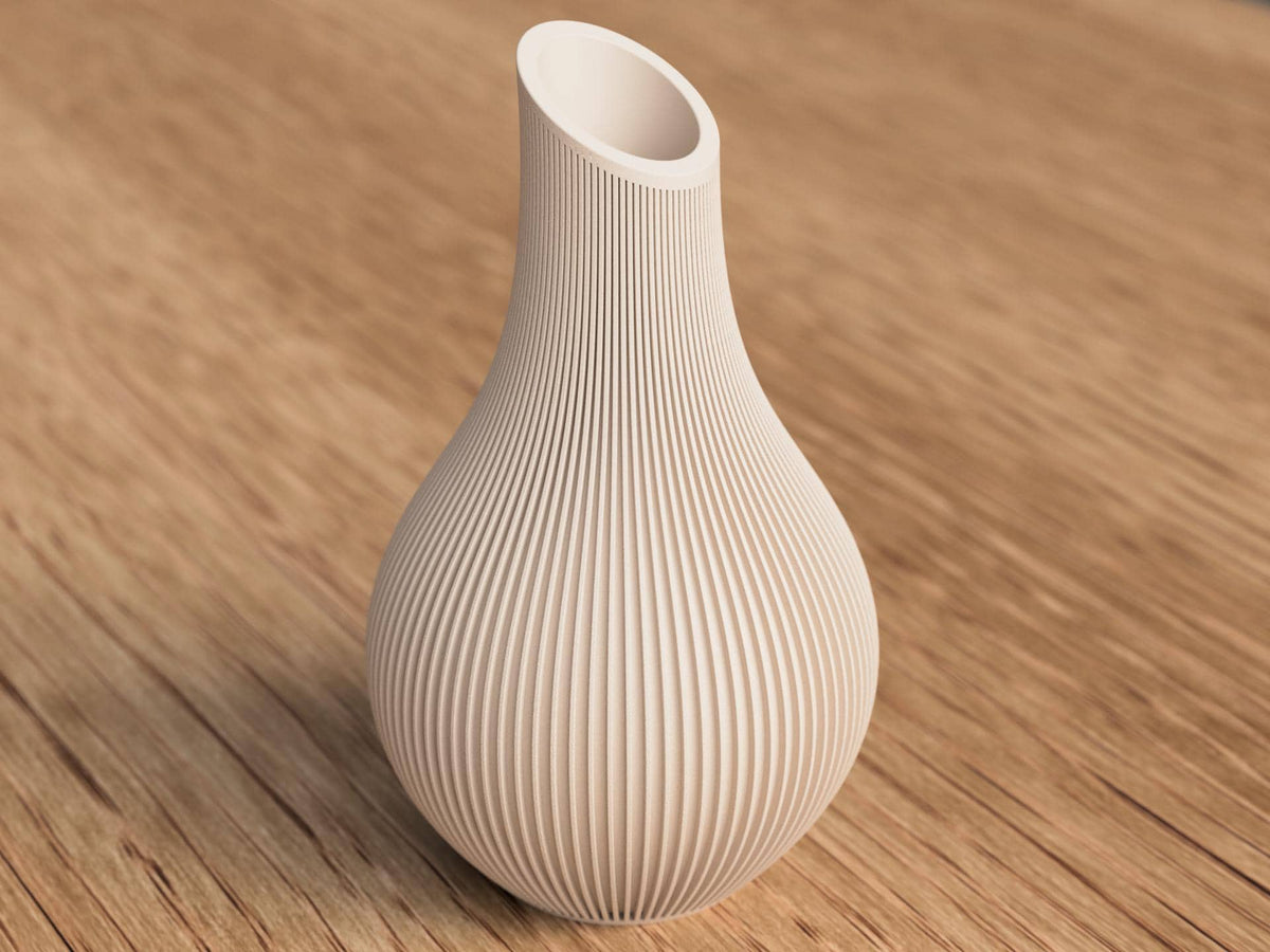 Vaso Japandi “Kanso” a Coste – Decorativo in PLA Opaco (180 / 210 mm)