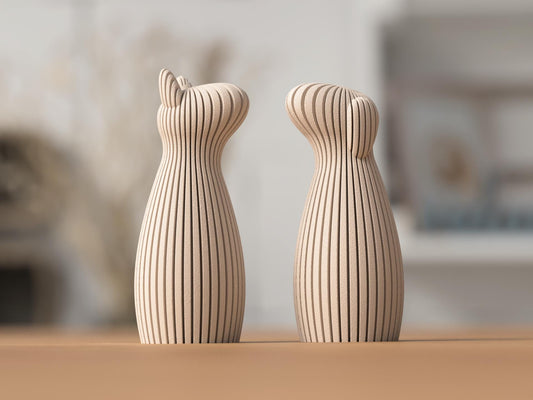 Statua Cane Minimal in PLA | Decorazione Moderna Japandi/Scandi | Stampa 3D | 3 Misure | Idea Regalo