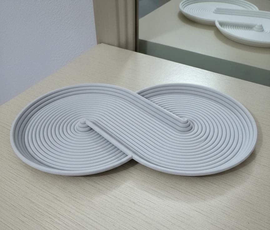 Svuota Tasche Infinito 170mm | Portaoggetti Design Moderno | Organizer Chiavi Monete Orologi | Stampa 3D in PLA | 5 Colori | 3DodLab