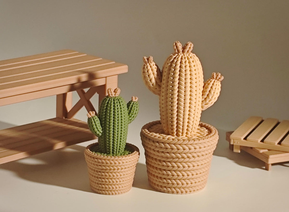 Cactus decorativi 3D effetto maglia