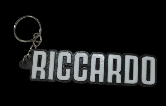 Portachiavi Nome Personalizzato Stile Calcio – Colori Squadra + Numero (PLA)