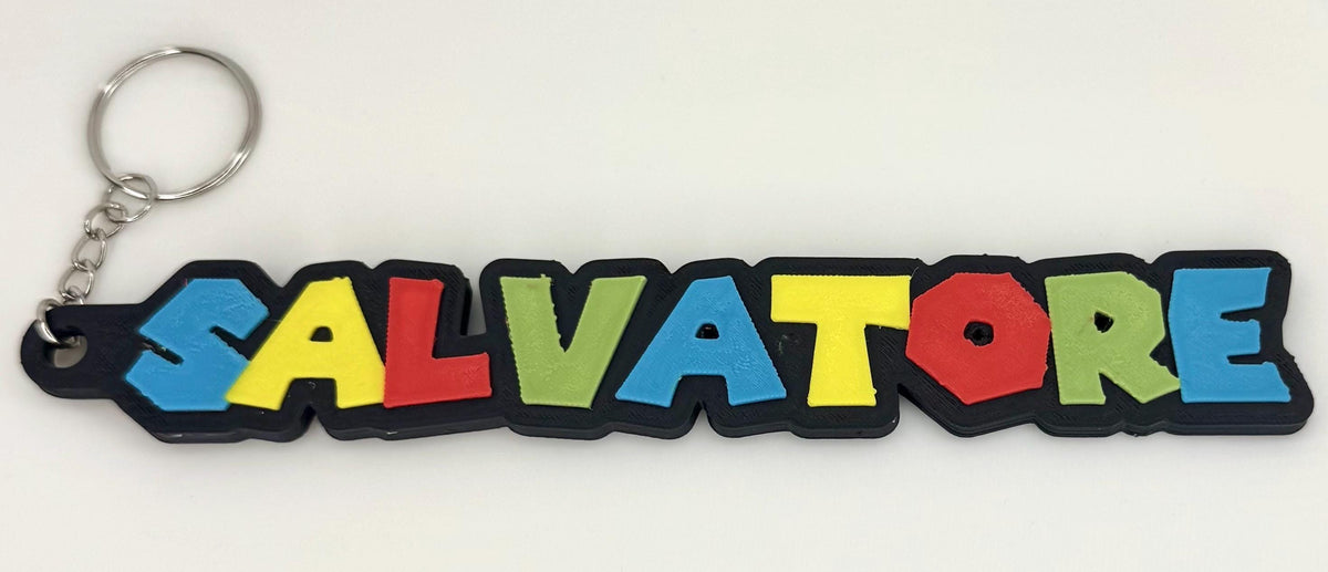 Portachiavi Nome Personalizzato in Stile Retro Gaming – Lettere 3D a Blocchi (PLA)