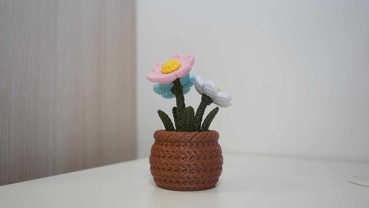 Fiori decorativi 3D effetto maglia