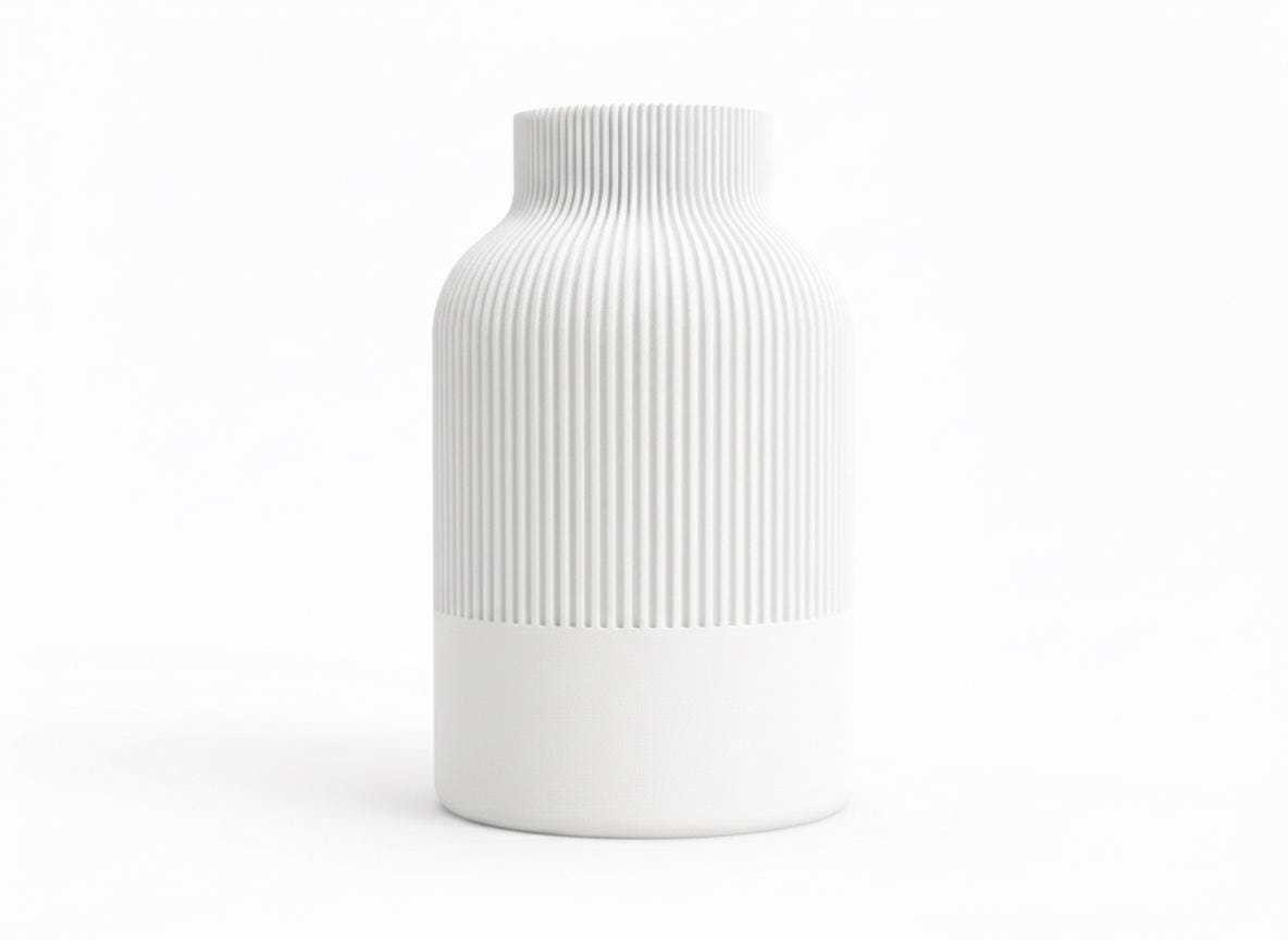 Vaso Japandi a Coste – Vaso Decorativo in PLA (160 mm / 220 mm) | 9 Colori
