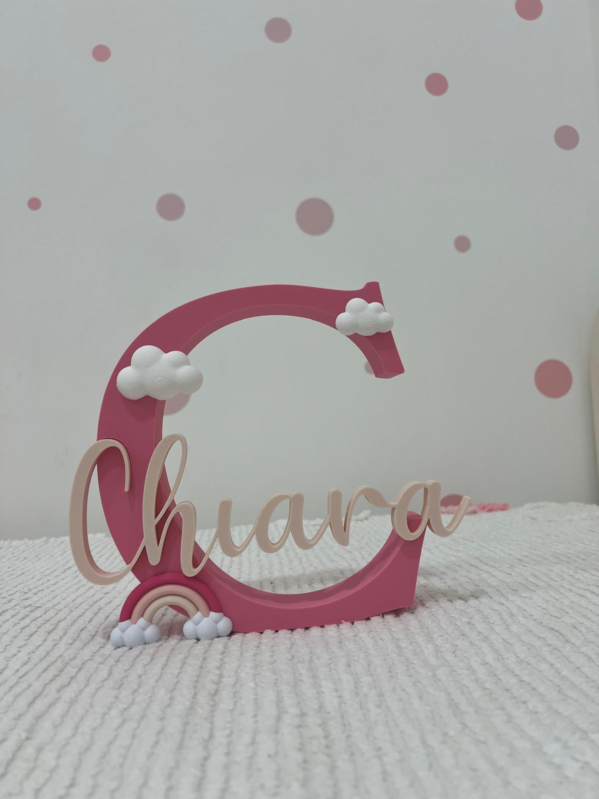 Lettera Iniziale 3D Personalizzata con Nome | 15–20-25-30 cm