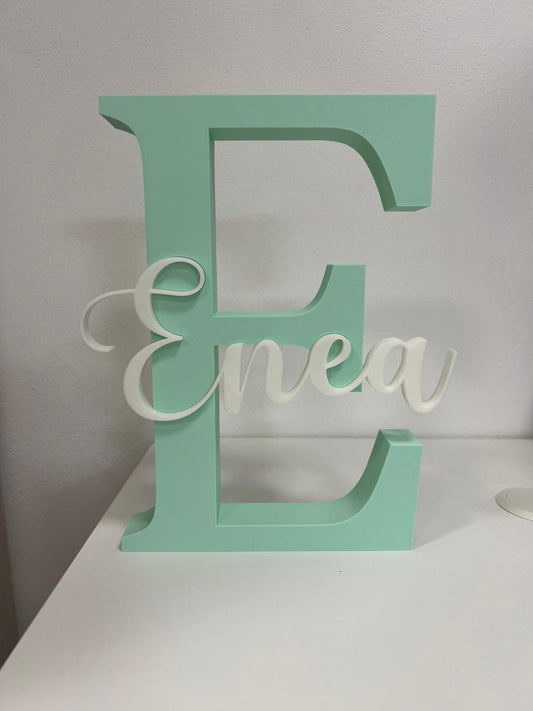 Lettera Iniziale 3D Personalizzata con Nome | 15–20-25-30 cm
