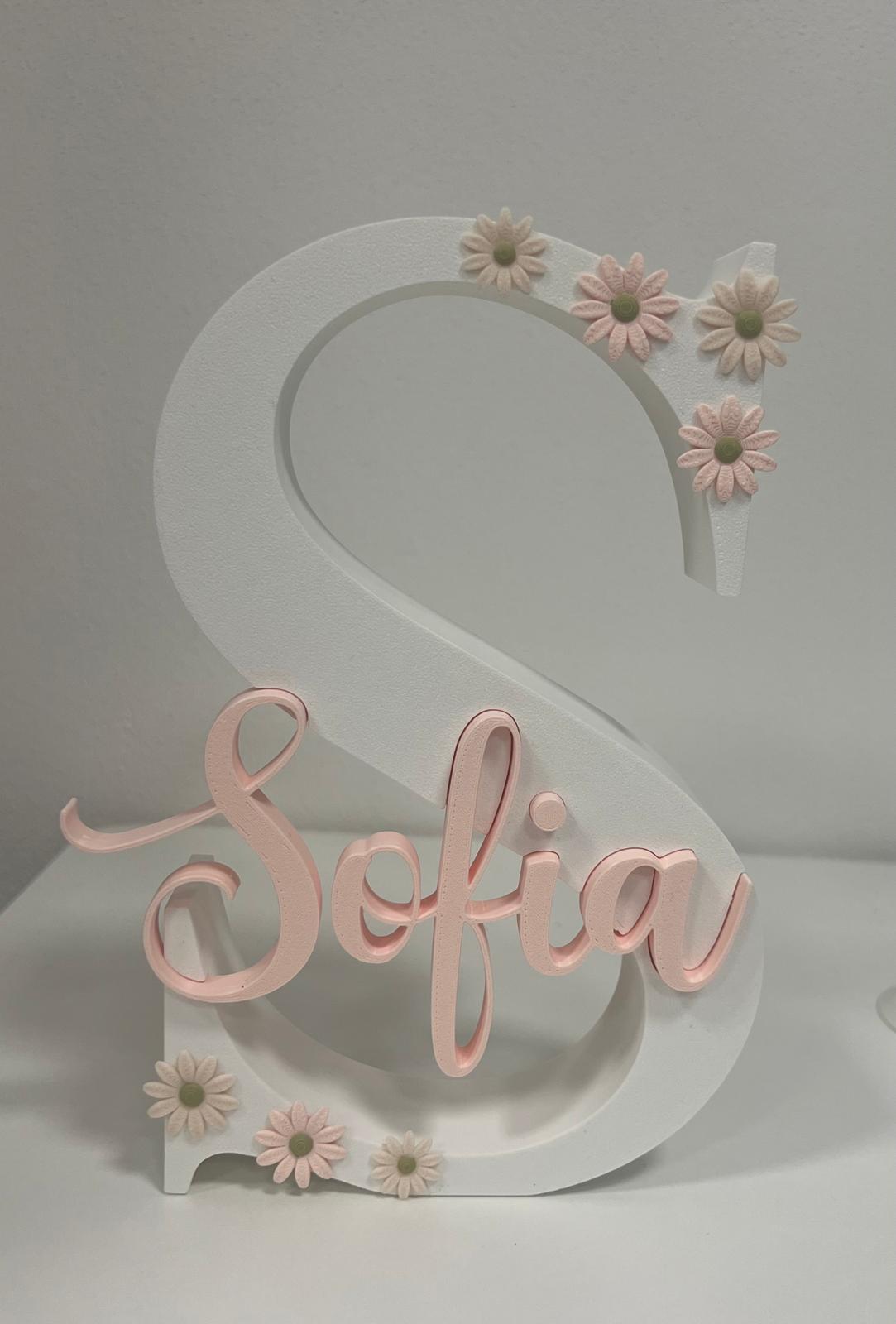 Lettera Iniziale 3D Personalizzata con Nome | 15–20-25-30 cm