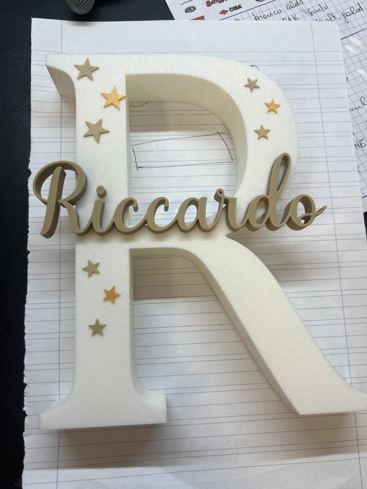 Lettera Iniziale 3D Personalizzata con Nome | 15–20-25-30 cm
