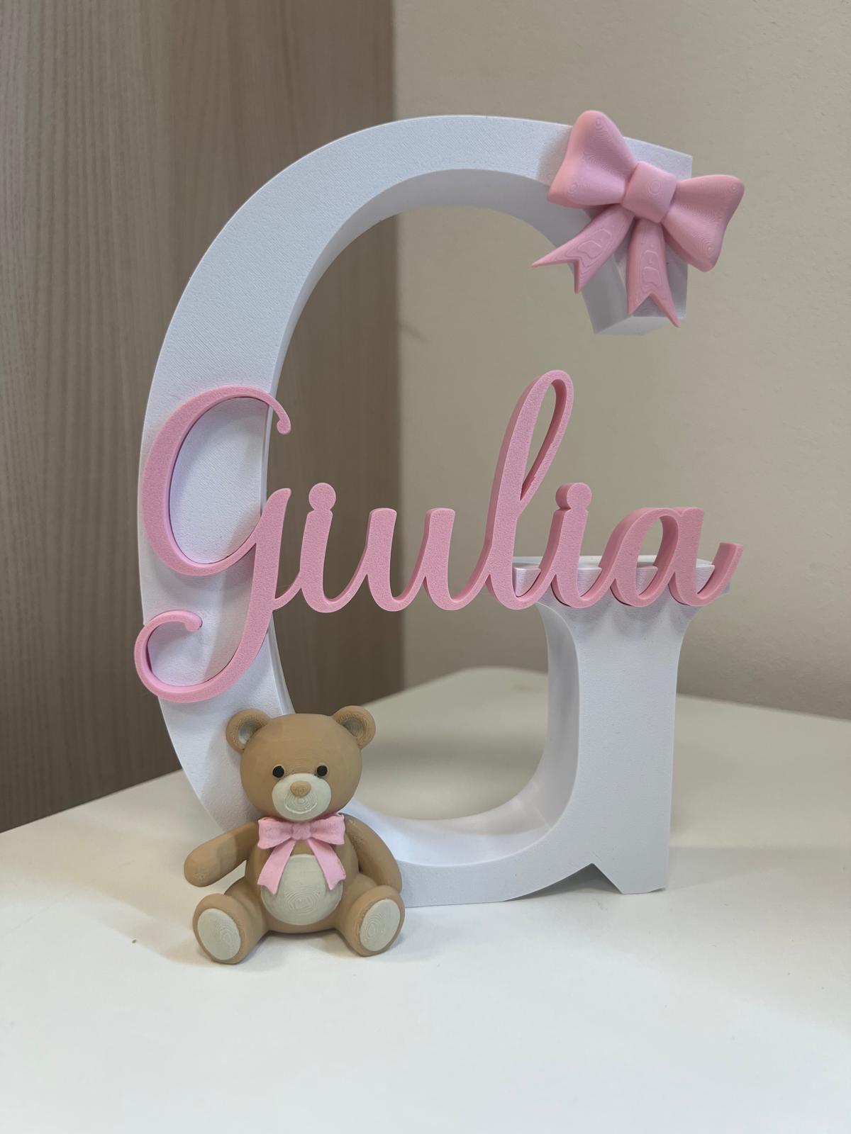 Lettera Iniziale 3D Personalizzata con Nome | 15–20-25-30 cm